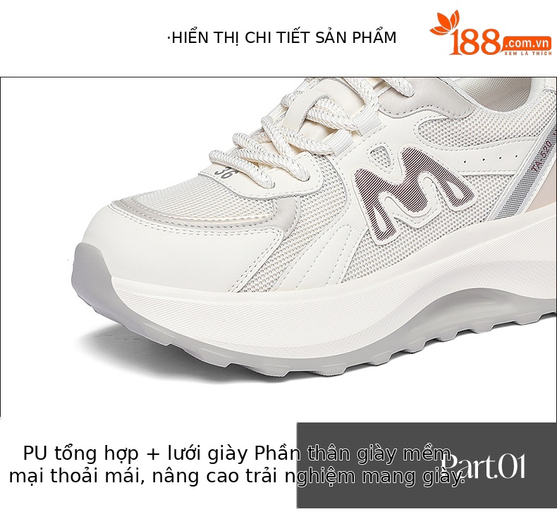 Giày sneaker nữ da thật kiểu waffle đế dày lưới thoáng khí mùa xuân hè 2026 — Trà sữa 7055, 7055 màu xám chi tiết 16