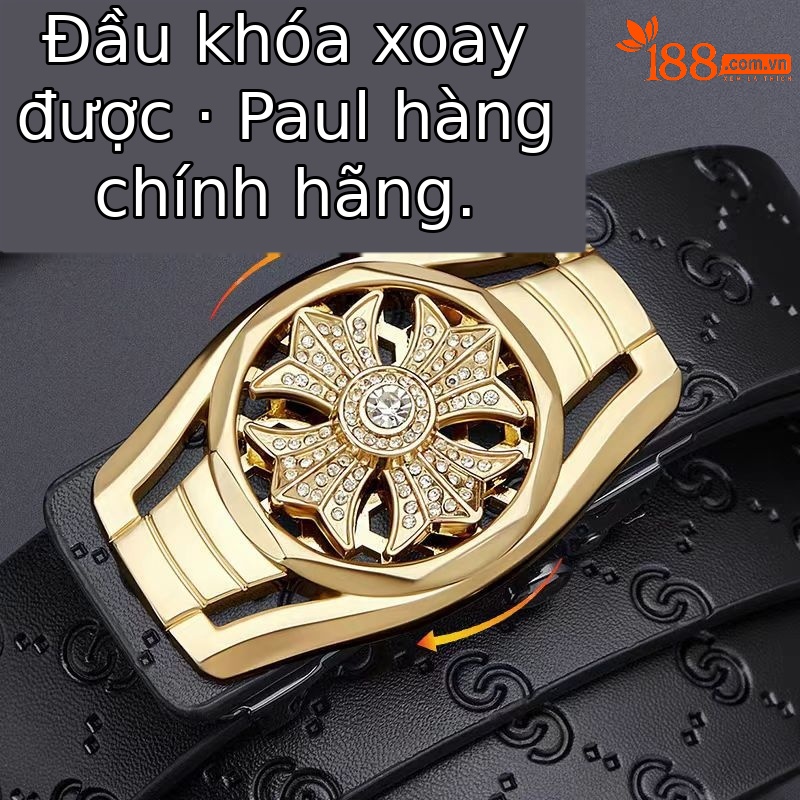 Thắt lưng nam da cao cấp thương hiệu Hoàng đế Paul mẫu mới 2025 phong cách thời trang — 120cm, 130cm, 110cm, 125cm