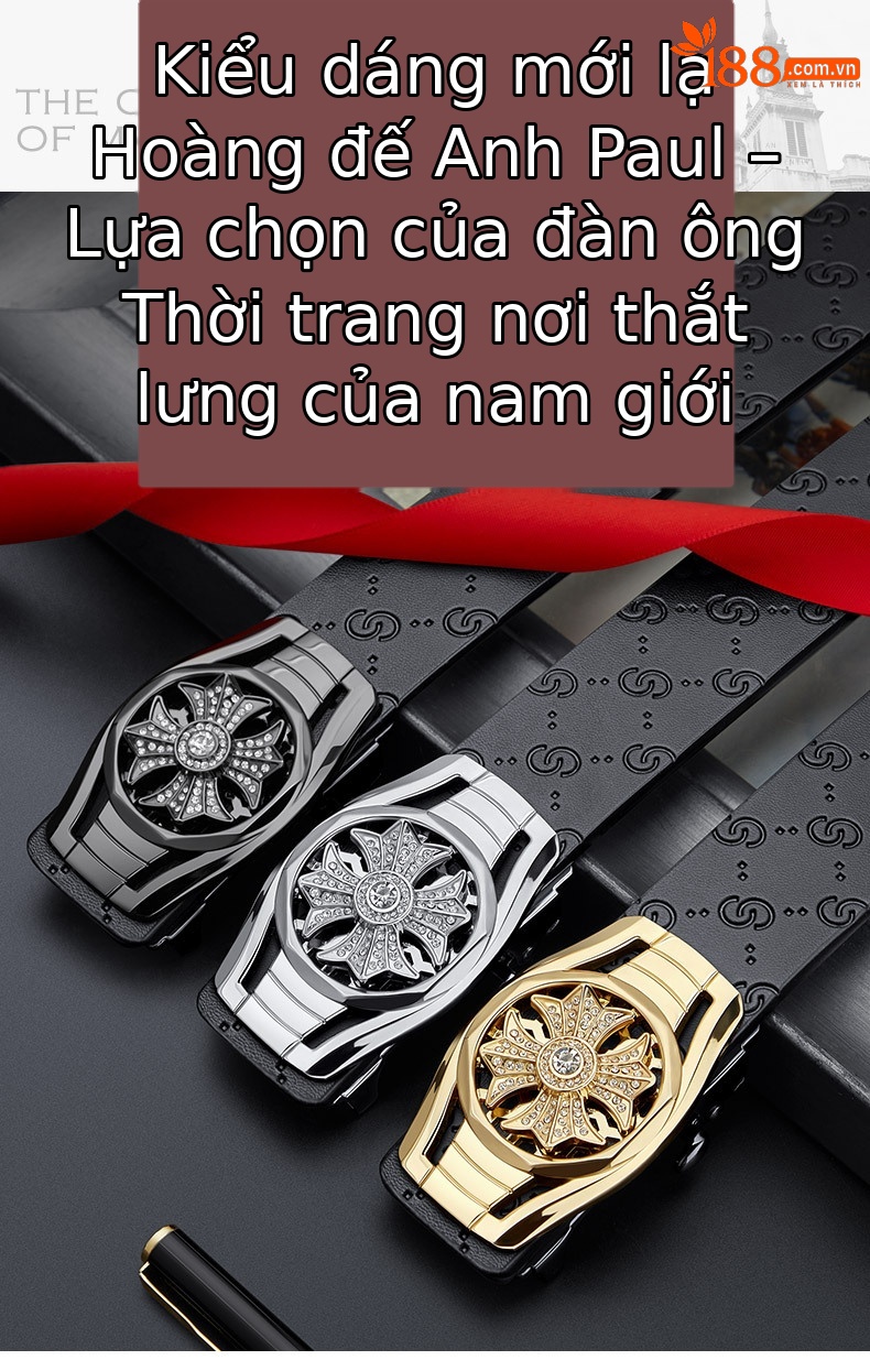 Thắt lưng nam da cao cấp thương hiệu Hoàng đế Paul mẫu mới 2025 phong cách thời trang — 120cm, 130cm, 110cm, 125cm chi tiết 2