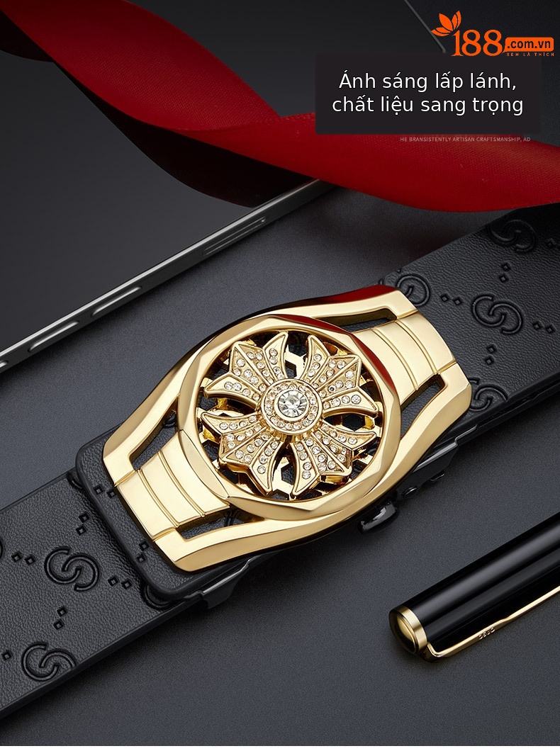 Thắt lưng nam da cao cấp thương hiệu Hoàng đế Paul mẫu mới 2025 phong cách thời trang — 120cm, 130cm, 110cm, 125cm chi tiết 3