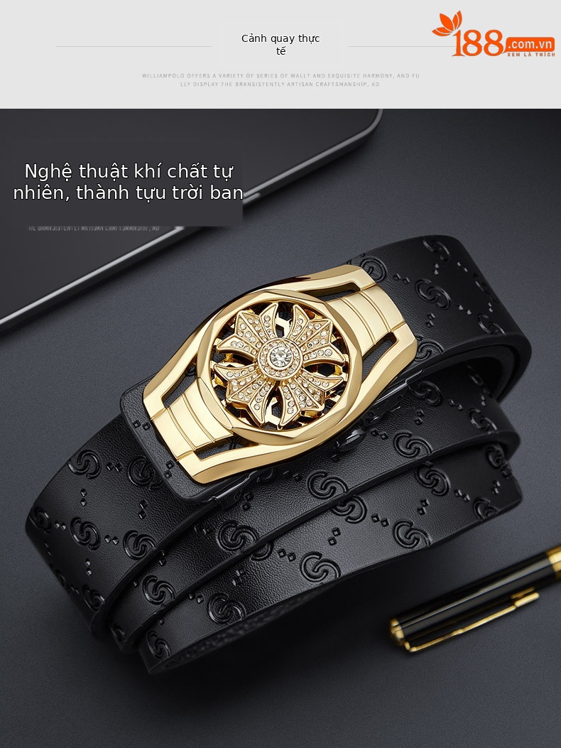 Thắt lưng nam da cao cấp thương hiệu Hoàng đế Paul mẫu mới 2025 phong cách thời trang — 120cm, 130cm, 110cm, 125cm chi tiết 16