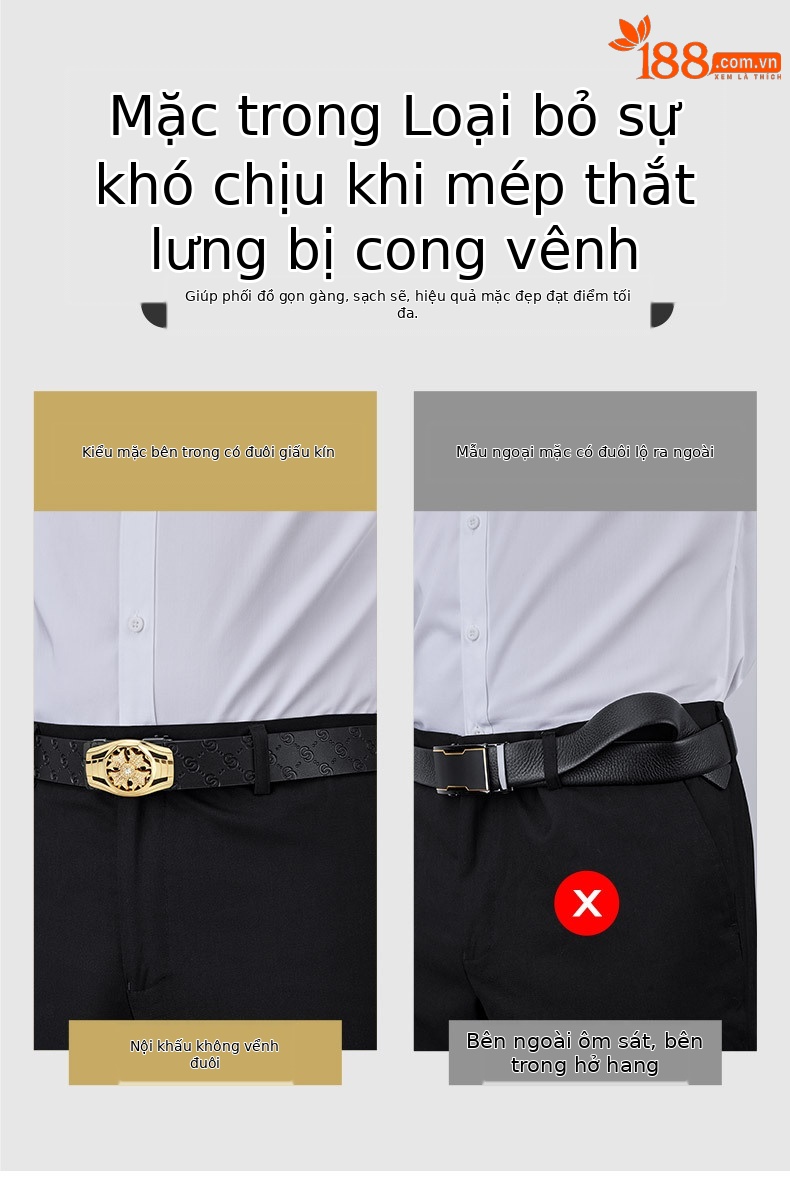 Thắt lưng nam da cao cấp thương hiệu Hoàng đế Paul mẫu mới 2025 phong cách thời trang — 120cm, 130cm, 110cm, 125cm chi tiết 7