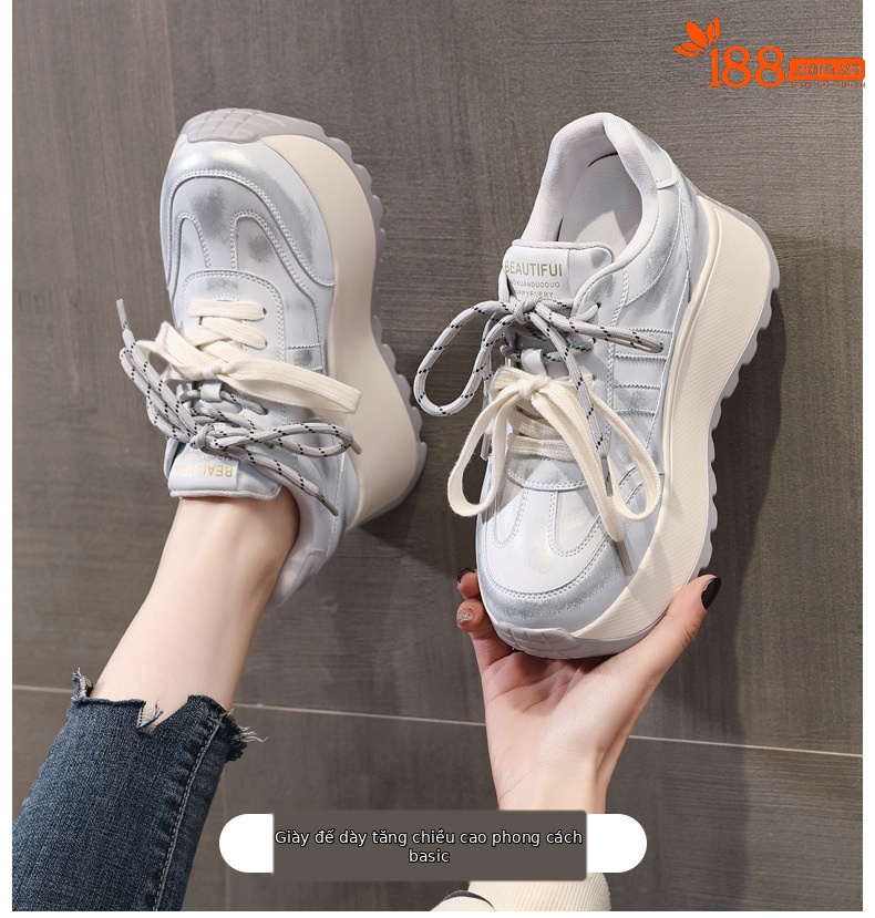 Giày sneaker nữ đế dày phong cách Forrest Gump HC3570 — Màu trắng chi tiết 1
