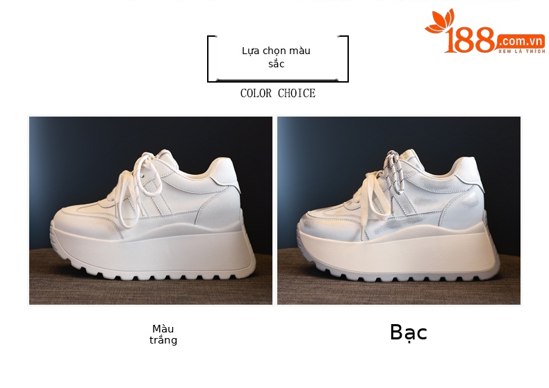 Giày sneaker nữ đế dày phong cách Forrest Gump HC3570 — Màu trắng chi tiết 2