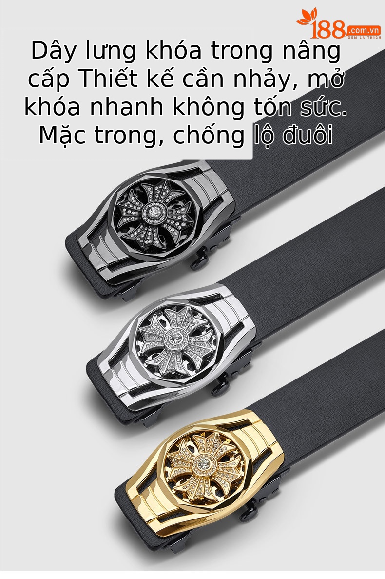 Thắt lưng da nam cao cấp Paul hoàng đế mẫu mới 2025 phong cách thời trang công sở — 120cm, 130cm, 110cm, 125cm chi tiết 6
