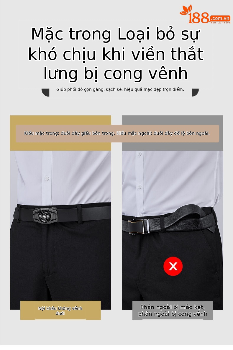 Thắt lưng da nam cao cấp Paul hoàng đế mẫu mới 2025 phong cách thời trang công sở — 120cm, 130cm, 110cm, 125cm chi tiết 7