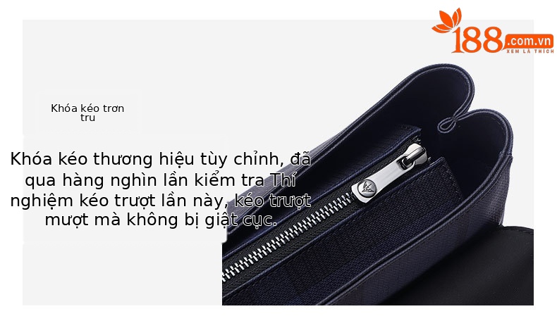 Balo nam công sở Emperor Paul họa tiết kẻ sọc cổ điển phong cách Anh, có ngăn laptop chi tiết 4