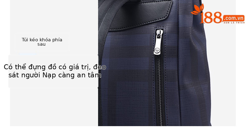 Balo nam công sở Emperor Paul họa tiết kẻ sọc cổ điển phong cách Anh, có ngăn laptop chi tiết 6
