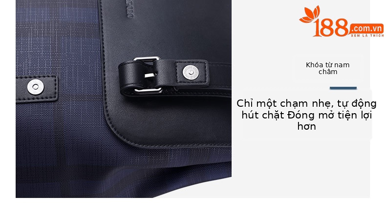 Balo nam công sở Emperor Paul họa tiết kẻ sọc cổ điển phong cách Anh, có ngăn laptop chi tiết 7