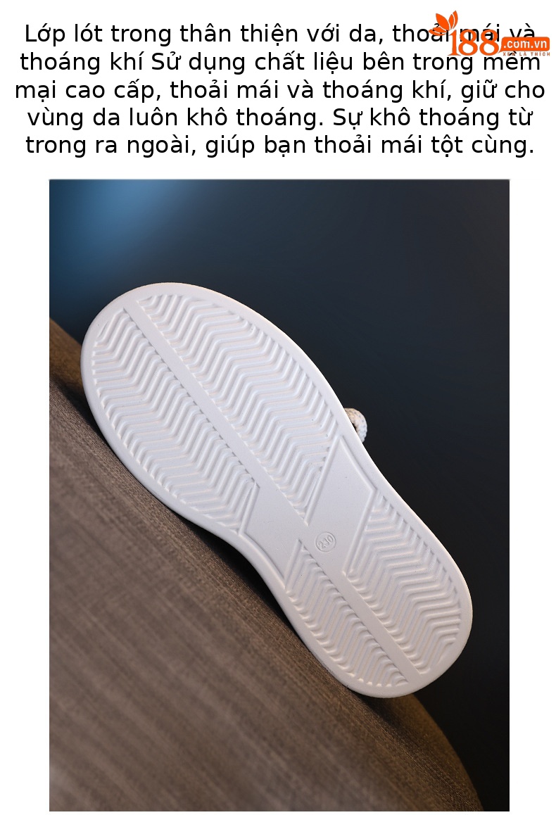 Giày sneaker nữ đế dày phối ngọc trai thời trang, độn cao bên trong — Màu xám trắng chi tiết 9