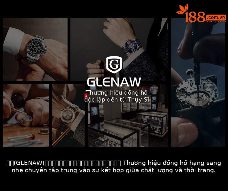 Đồng hồ cơ tự động phát sáng Glenn mới dành cho vận động viên 8667 chi tiết 1