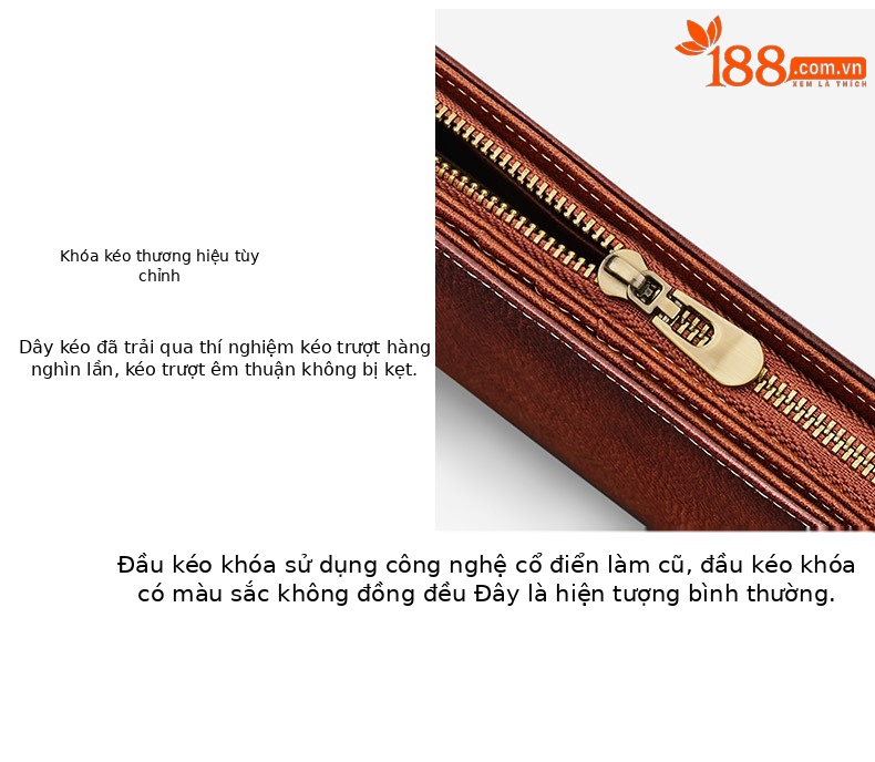 Ví da nam cao cấp Emperor Paul dáng dài nhiều khe thẻ, phong cách cổ điển đánh bóng chi tiết 12