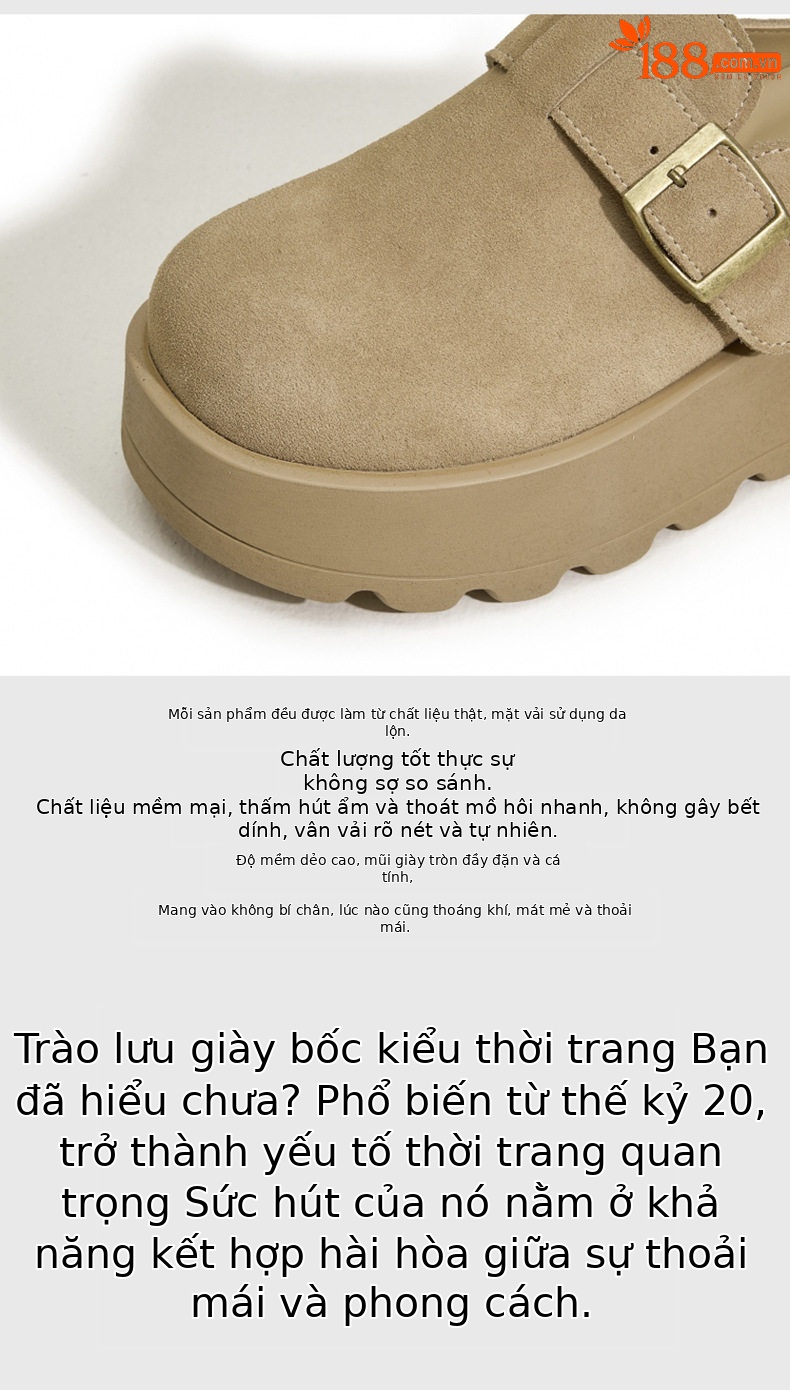 Sandal Birkenstock nữ đế dày mũi tròn, phong cách thoải mái — Xanh rêu, Kaki, Nâu lạc đà chi tiết 7