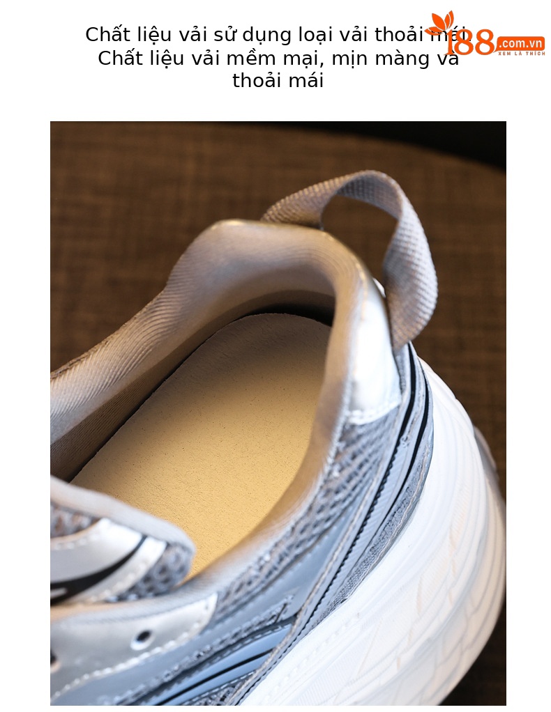 Giày sneaker nữ đế dày chunky lưới thoáng khí tăng chiều cao — màu xanh chi tiết 8