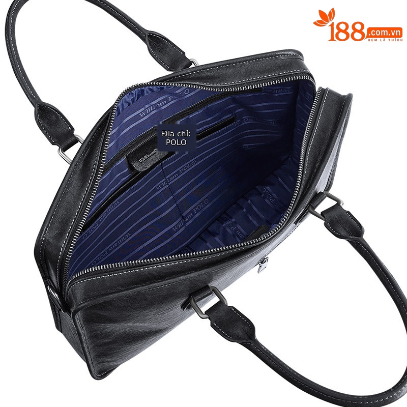 Cặp da bò công sở Emperor Paul đựng laptop nhiều ngăn
