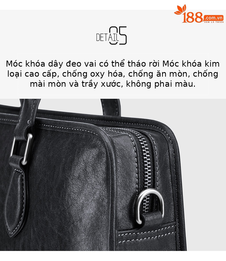 Cặp da bò công sở Emperor Paul đựng laptop nhiều ngăn chi tiết 10
