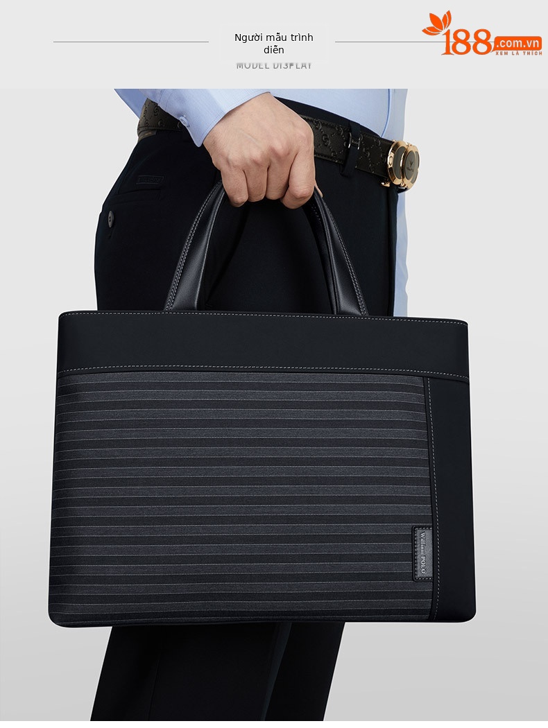 Cặp da nam nhiều ngăn đệm laptop Emperor Paul – túi xách tay công sở cao cấp, sức chứa lớn chi tiết 10