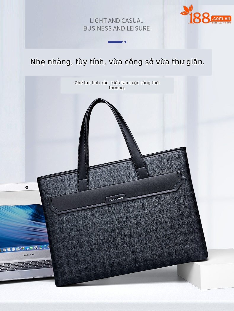 Cặp công sở nam da cao cấp mẫu mới 2025 – túi xách tay đựng laptop chi tiết 2