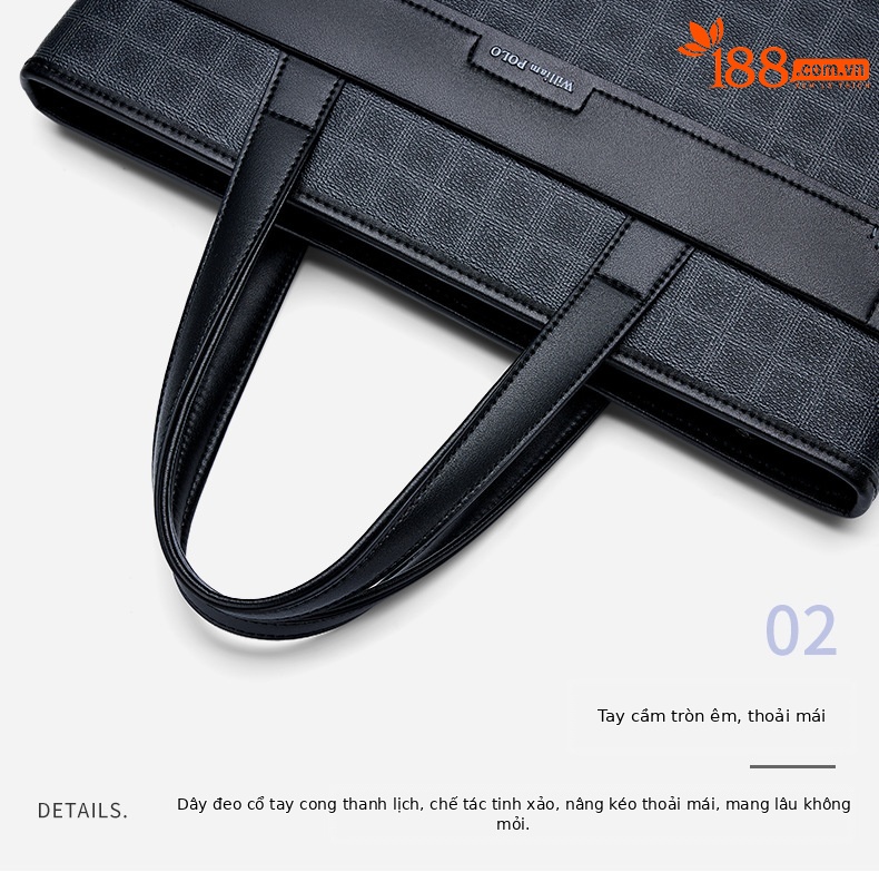 Cặp công sở nam da cao cấp mẫu mới 2025 – túi xách tay đựng laptop chi tiết 6