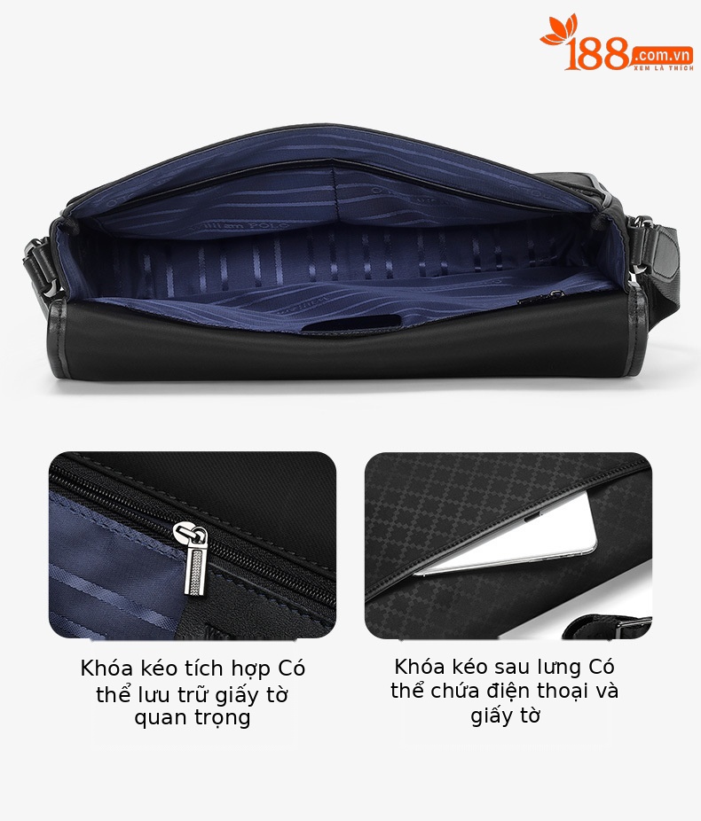 Túi đeo chéo nam Emperor Paul 2025 cao cấp phong cách công sở chi tiết 5