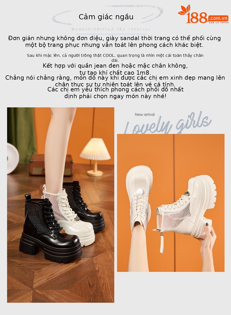 Dép sandal nữ xỏ ngón đế bệt mùa hè thoáng khí — Len sạch, Đen chi tiết 4