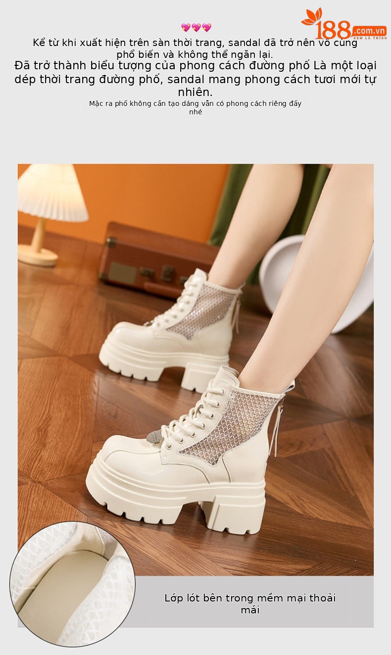 Dép sandal nữ xỏ ngón đế bệt mùa hè thoáng khí — Len sạch, Đen chi tiết 5