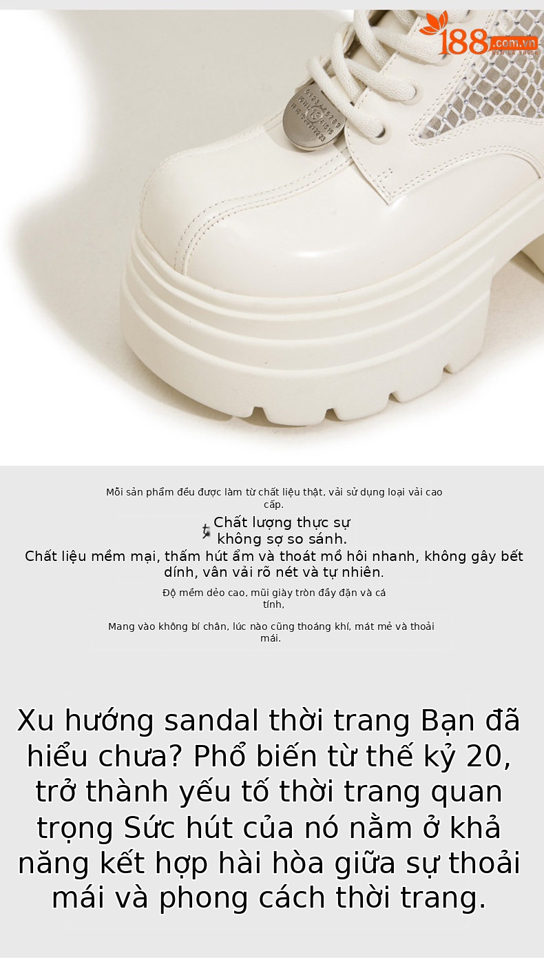 Dép sandal nữ xỏ ngón đế bệt mùa hè thoáng khí — Len sạch, Đen chi tiết 8