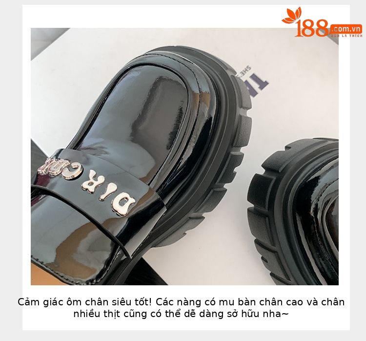 Giày da nữ mũi tròn siêu cao gót đế bánh mì phong cách casual — Màu đen, Màu đỏ rượu, Màu trắng chi tiết 7