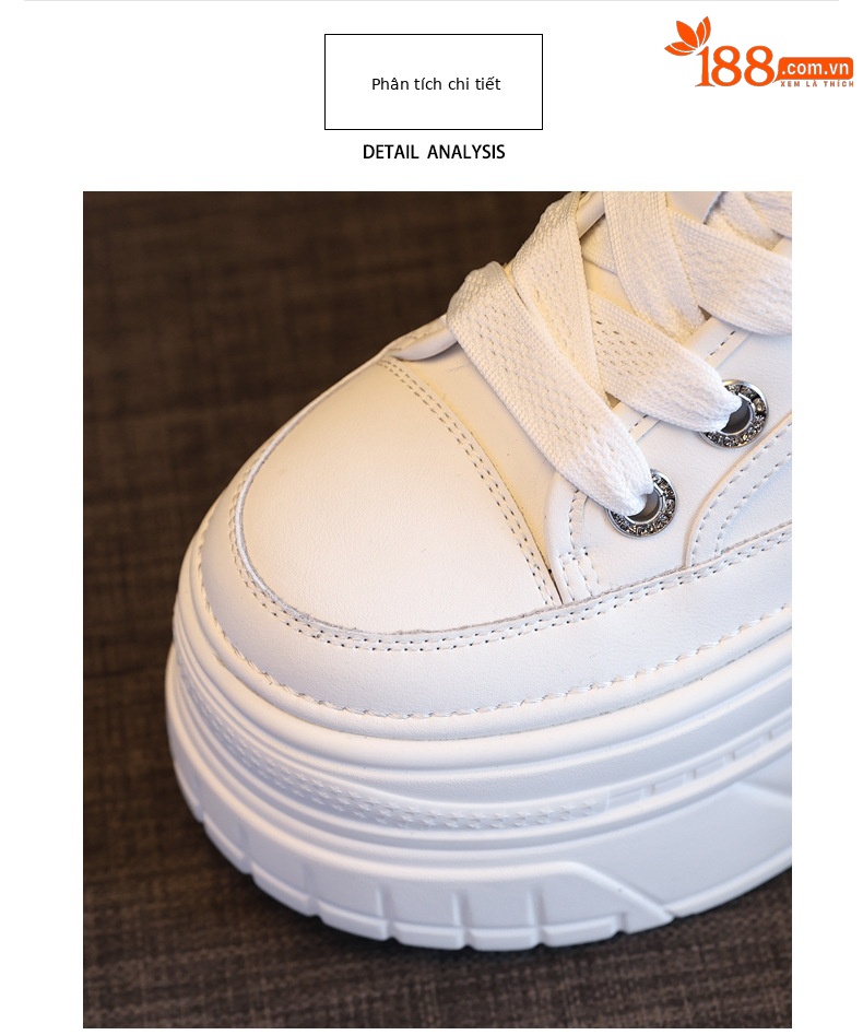 Giày sneaker nữ đế dày bánh xốp trắng phối đế độn cao — Màu đen chi tiết 7