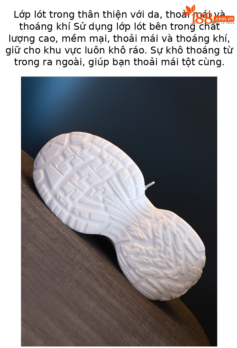Giày sneaker nữ đế dày tăng chiều cao, mặt lưới thoáng khí, phong cách bánh xốp — Màu be chi tiết 9