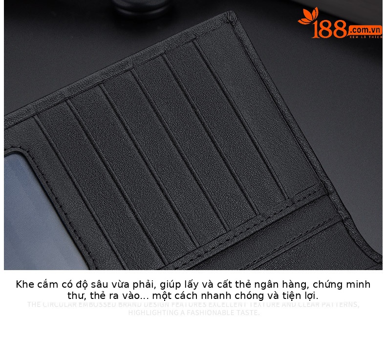 Ví da bò dài nam nhiều ngăn thẻ phong cách thời trang chi tiết 16