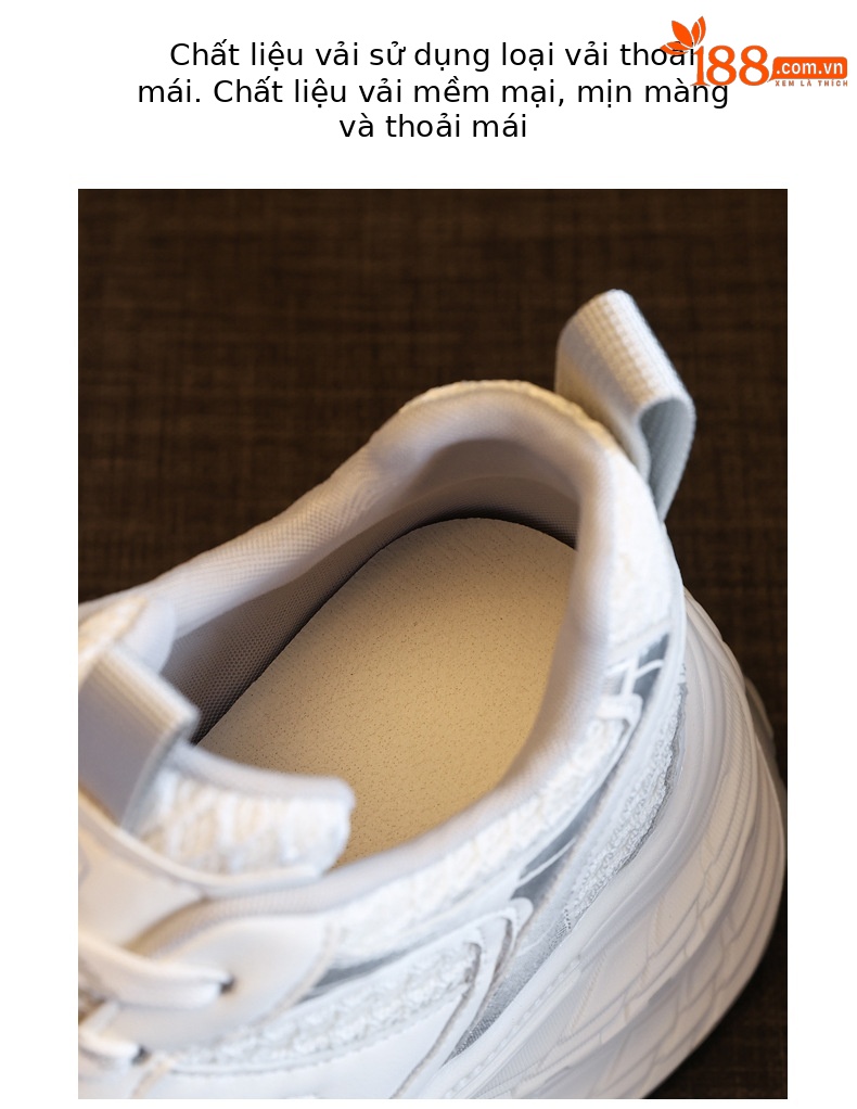 Giày sneaker nữ chunky đế dày lưới thoáng khí, đế bánh xốp mềm, tăng chiều cao nhẹ — Màu xám trắng chi tiết 8