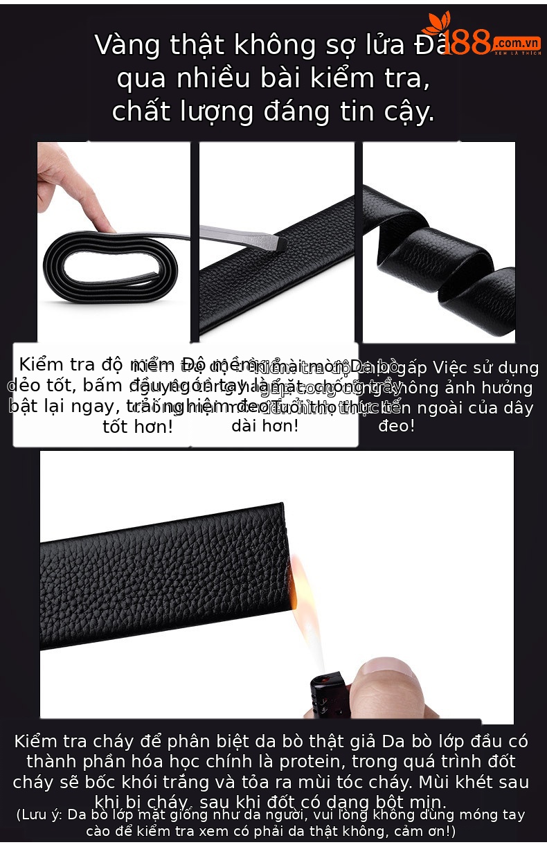 Thắt lưng da nam khóa kim da bò cao cấp phong cách công sở 2025 — 120cm, 130cm, 110cm, 125cm chi tiết 8