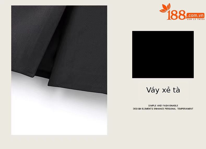 Chân váy bút chì nữ eo cao xẻ tà dáng dài công sở — Người đàn ông nhỏ màu đen (chiều dài váy 68) chi tiết 23