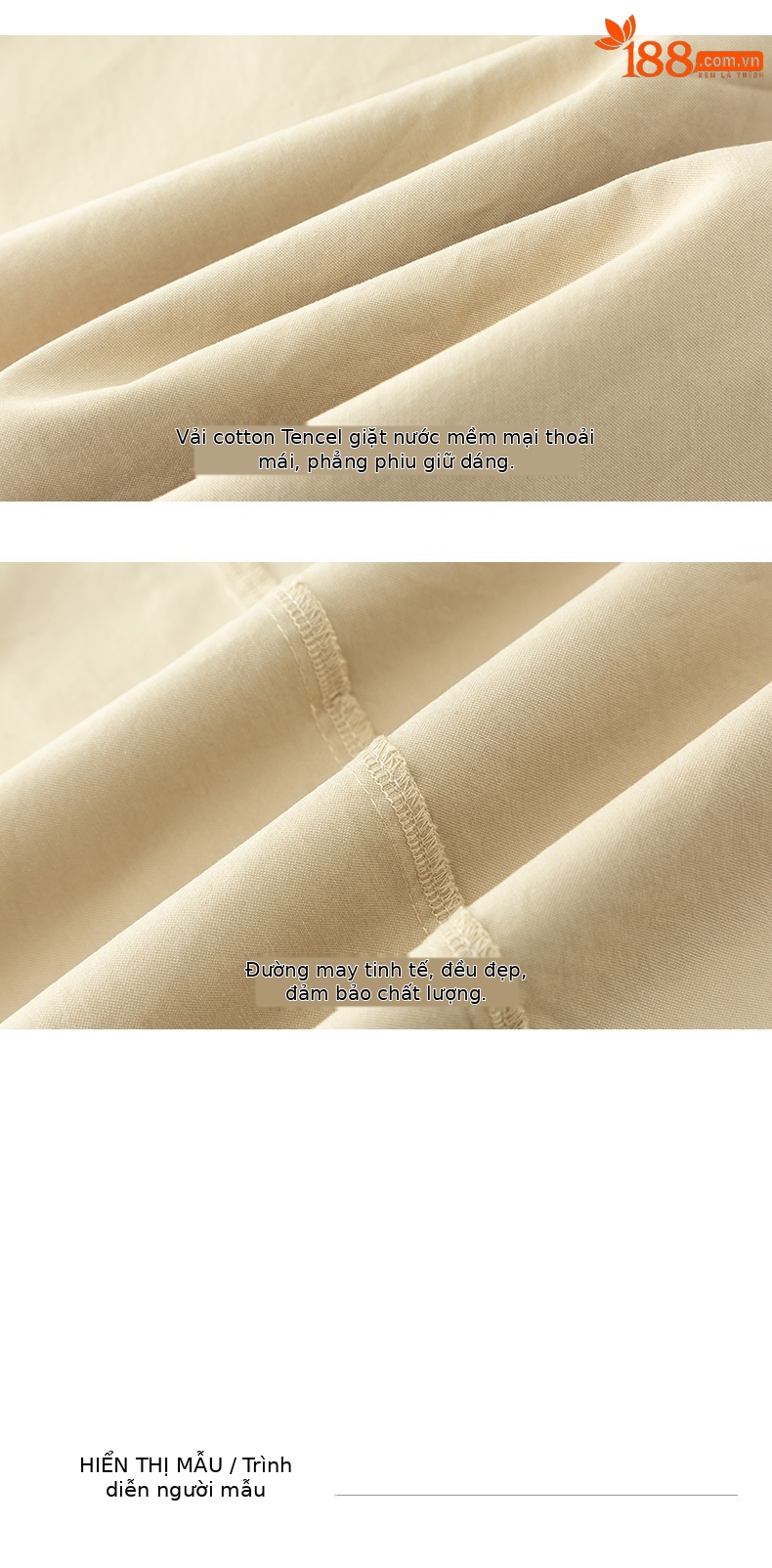 Quần ống rộng nữ vải Tencel cotton mỏng mùa xuân hè, dáng suông thon gọn ống thẳng — Màu kaki chi tiết 18