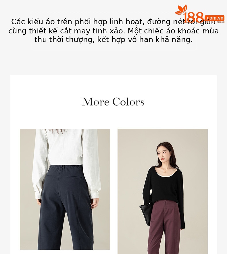 Quần harem nữ ống rộng lưng cao dài 9 phần chất liệu cotton Tencel — Màu xám be chi tiết 4