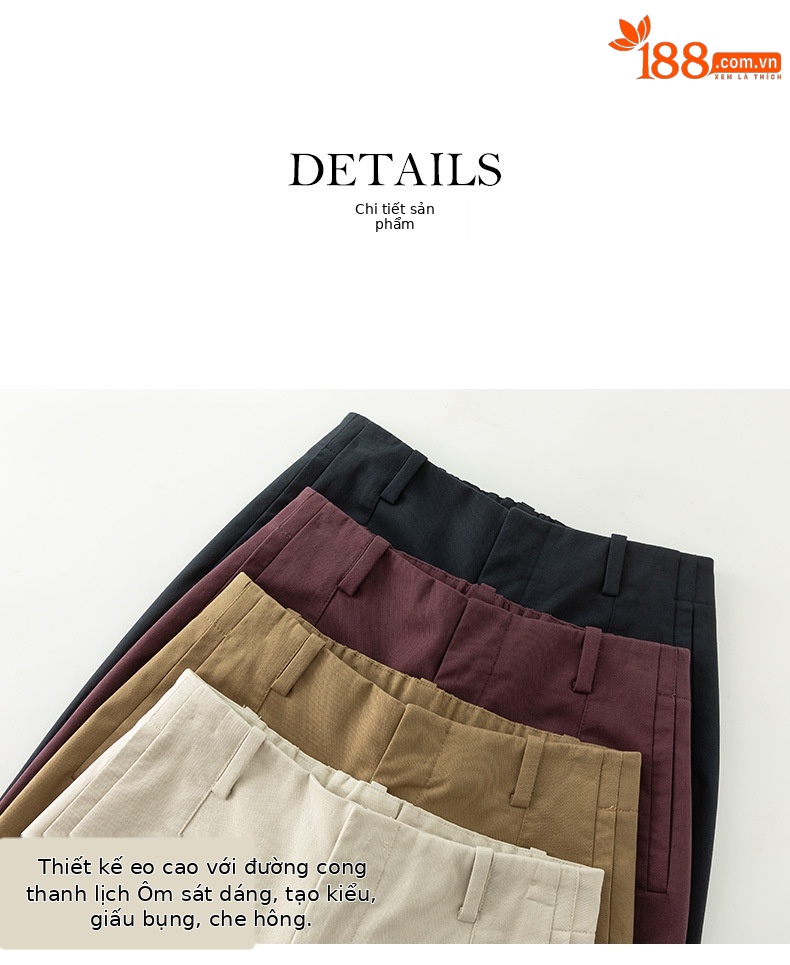 Quần harem nữ ống rộng lưng cao dài 9 phần chất liệu cotton Tencel — Màu xám be chi tiết 17