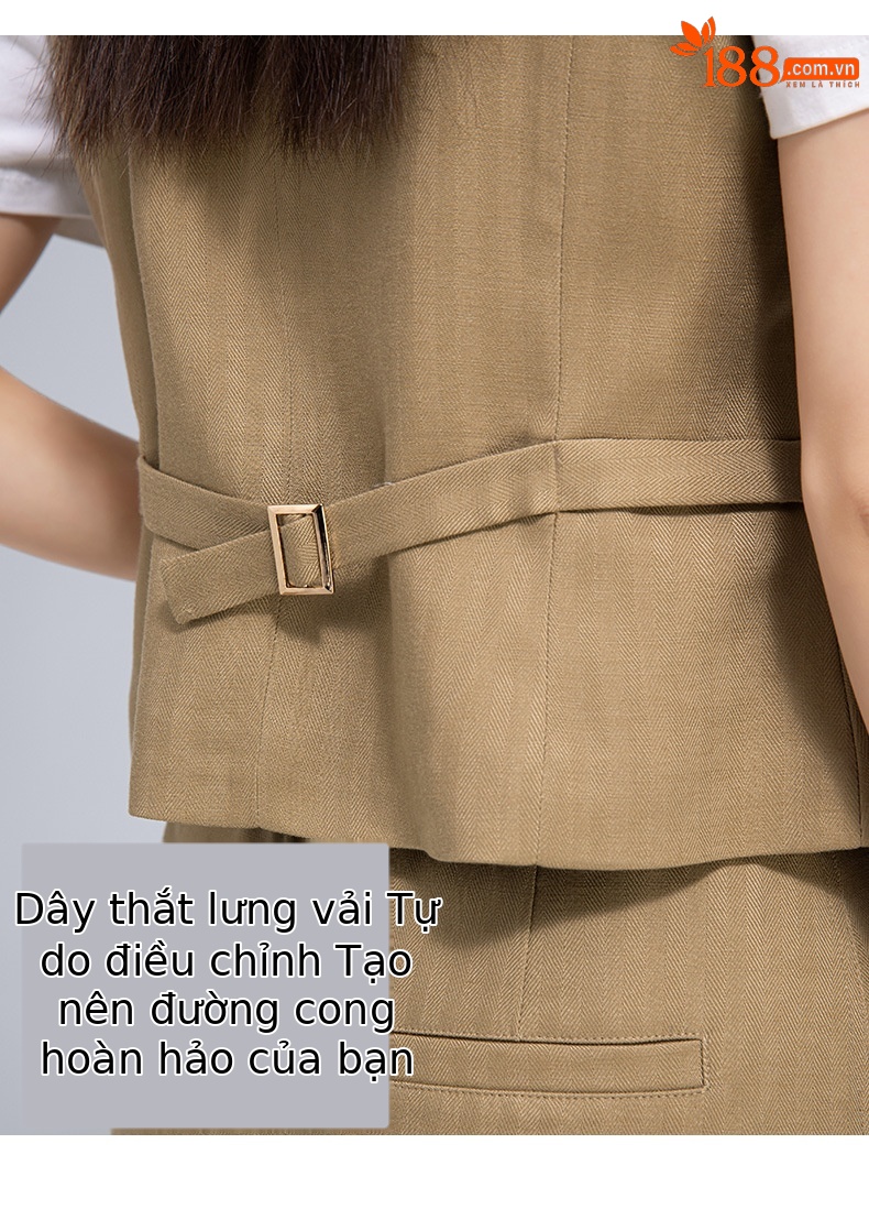 Áo vest gile nữ ngắn tay phong cách cổ điển chất liệu lanh Tencel — Gai Thật Màu chi tiết 14