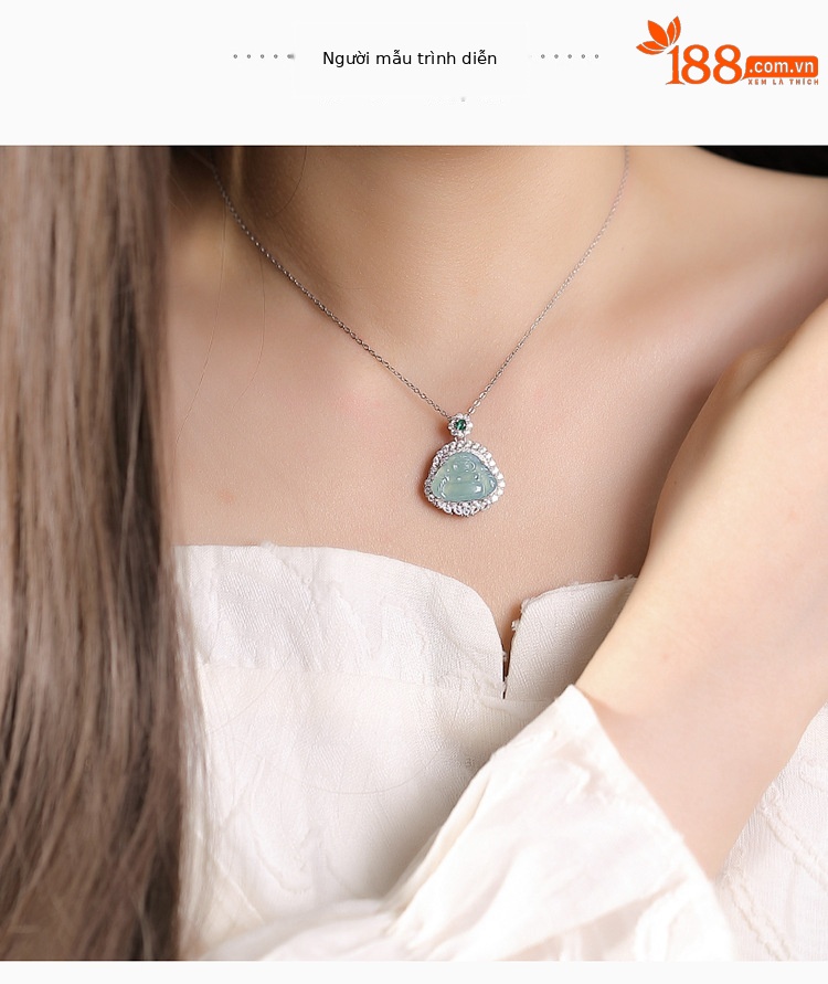 Mặt dây chuyền bạc S925 hình Phật Di Lặc phong cách cổ điển Trung Hoa — Mặt dây chuyền đơn (không có dây chuyền) chi tiết 4