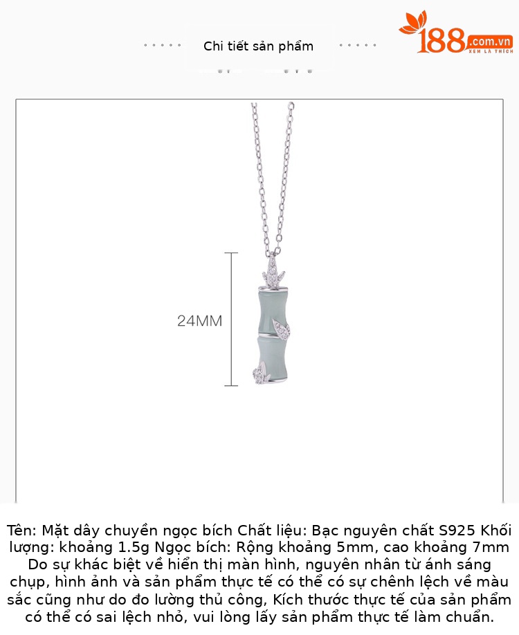 Mặt dây chuyền bạc S925 hình lá tre phong cách cổ điển Trung Hoa — Mặt dây chuyền đơn (không bao gồm dây chuyền) chi tiết 2