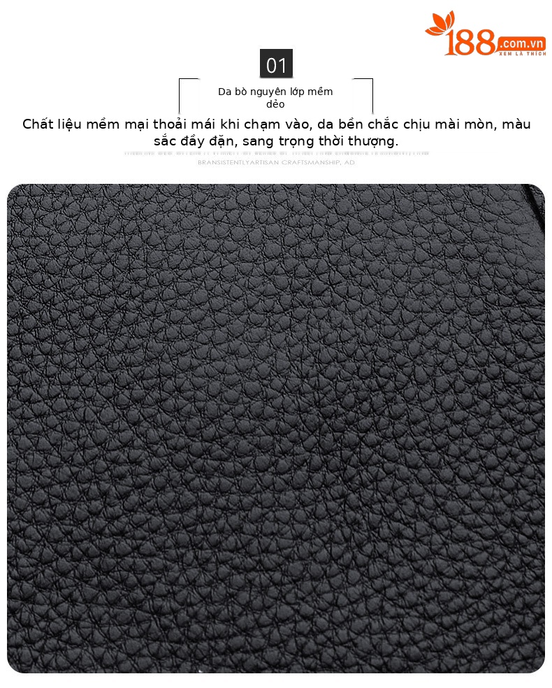 Cặp da bò lớp đầu Paul đựng laptop 15 inch công sở nam — Máy tính 15 inch màu đen chi tiết 2
