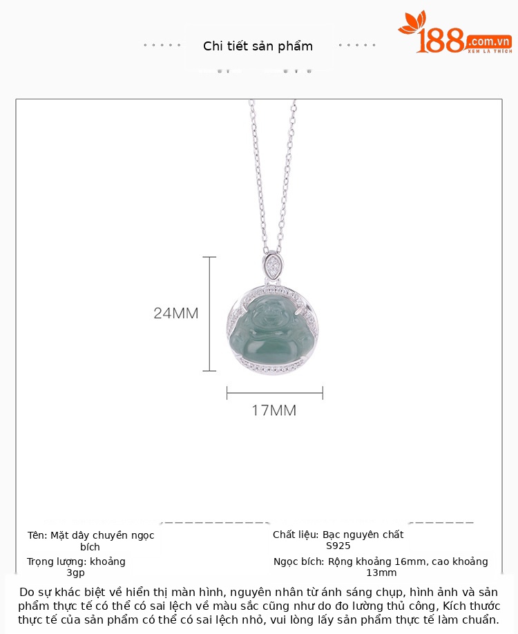 Mặt dây chuyền Phật Di Lặc bạc S925 phong cách cổ điển — Mặt dây chuyền đơn (không có dây chuyền) chi tiết 2