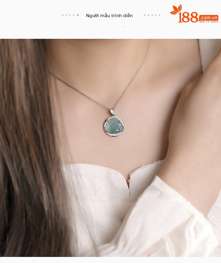 Mặt dây chuyền Phật Di Lặc bạc S925 phong cách cổ điển — Mặt dây chuyền đơn (không có dây chuyền) chi tiết 4