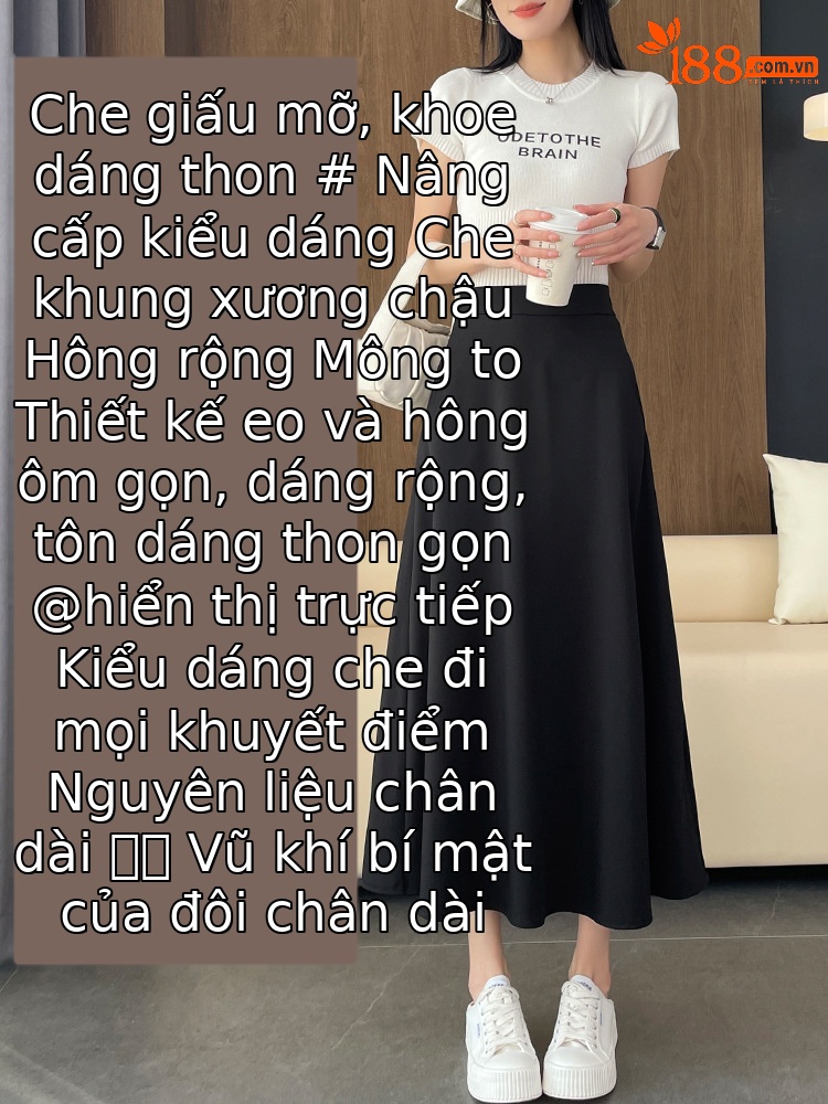 Chân váy chữ A nữ cạp cao dáng dài, thiết kế xếp ly mềm mại, hiệu ứng thon gọn — màu đen