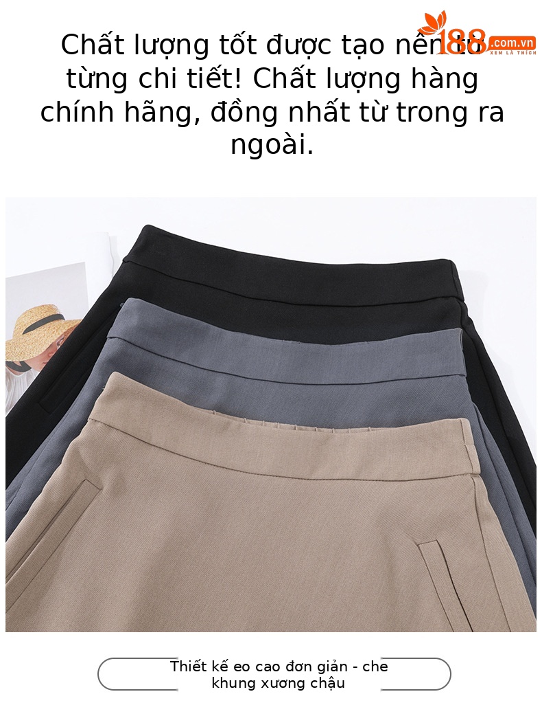 Chân váy chữ A nữ cạp cao dáng dài, thiết kế xếp ly mềm mại, hiệu ứng thon gọn — màu đen chi tiết 10