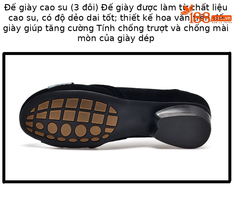 Giày lười nữ da mềm đế bệt mũi tròn phong cách basic — màu đen chi tiết 12
