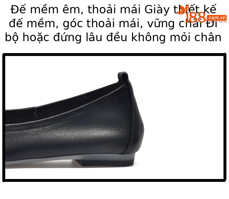 Giày lười nữ da thật mũi tròn đế mềm mùa xuân hè — Màu đen chi tiết 11
