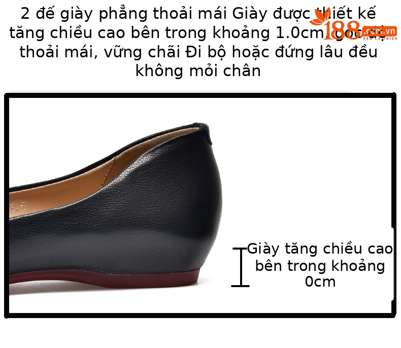 Giày bệt mũi nhọn nữ da thật đế mềm — Màu xanh lục nhạt chi tiết 11