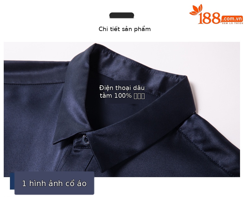Áo sơ mi ngắn tay lụa dâu tằm cao cấp không nhăn, không cần ủi, mỏng nhẹ mùa hè — Trắng 777 chi tiết 23