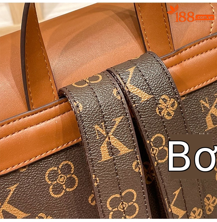 Ba lô da thật nữ phong cách lão thị sức chứa lớn đi làm du lịch — Màu kaki, NK/nâu chi tiết 14